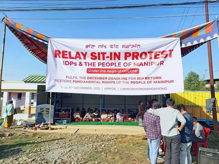 RELAY SIT-IN PROTEST AT LAMBOIKHONGANGKHONG INTENSIFIES AS DEADLINE NEARS FOR IDPS RESETTLEMENT IN MANIPUR